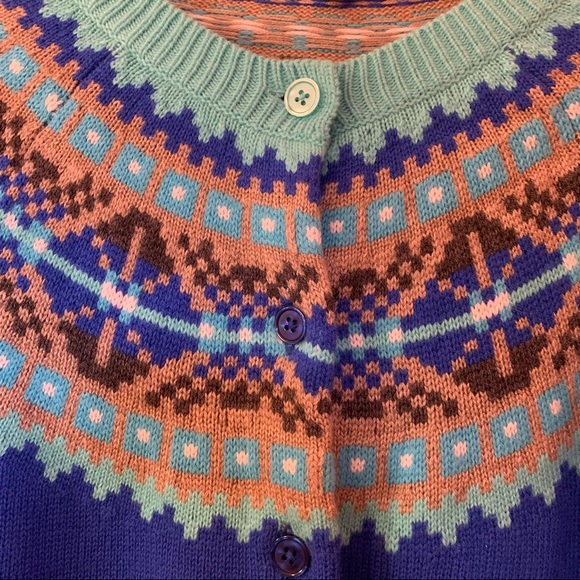 Talbots Fair Isle Cardigan Nylon Lambswool blend - Picture 5 of 5